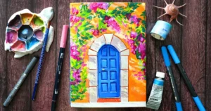 Préparation de mon carnet de voyage à la gouache