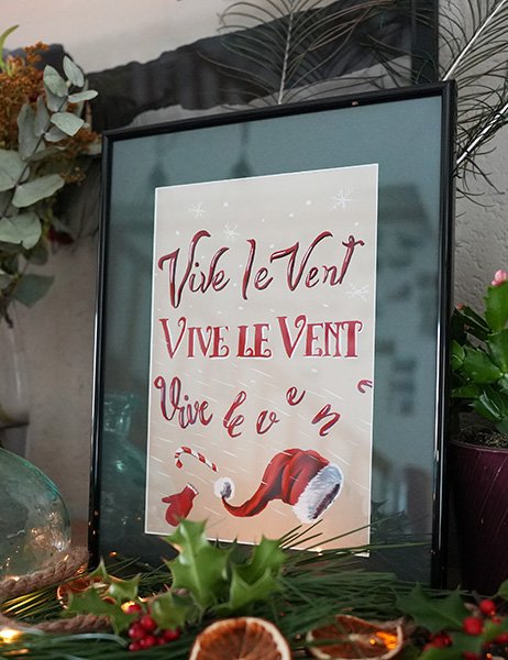 affiche lettrage de Noël