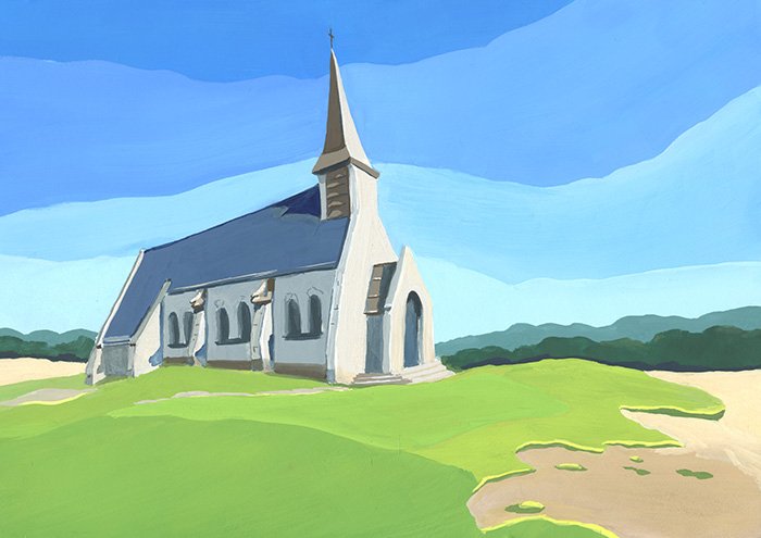 peindre des paysages minimalistes à la gouache