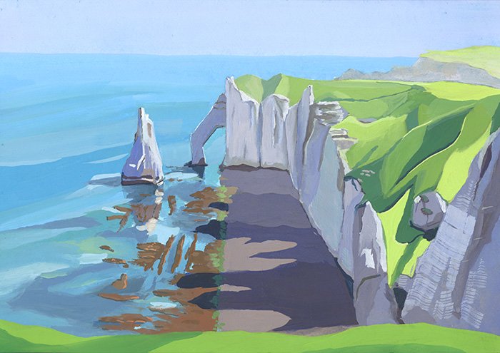 peindre des paysages minimalistes à la gouache